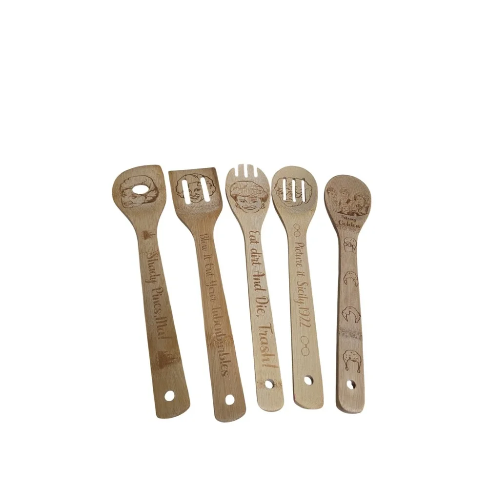Golden Girls‎ Bamboo Kitchen Cooking Spoon Set 6 Utensils